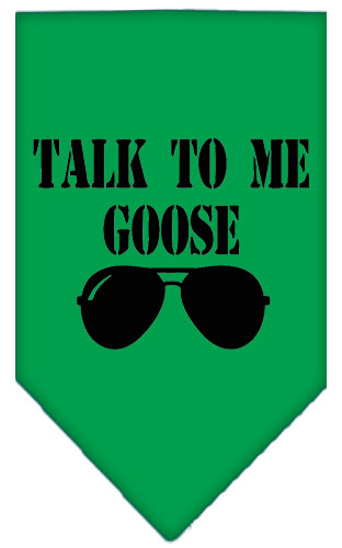 Talk to me Goose Screen Print Pet Bandana Emerald Green Small